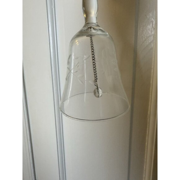 Vintage PRINCESS HOUSE Etched Clear Crystal Glass Bell 6" - Picture 4 of 7
